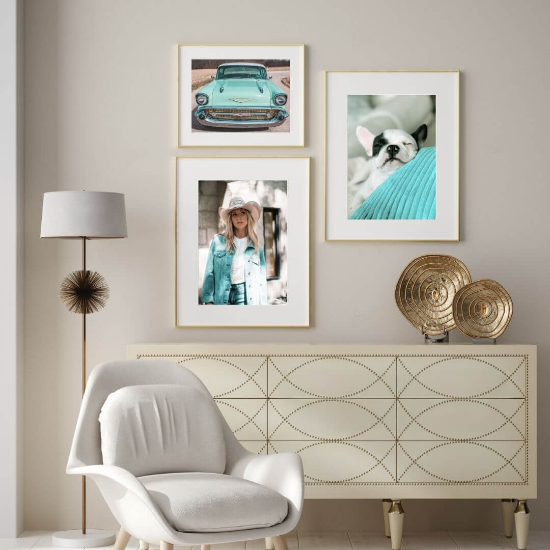 Beige Aesthetic Modern Living Room Gallery Wall Art Poster Frames gallery